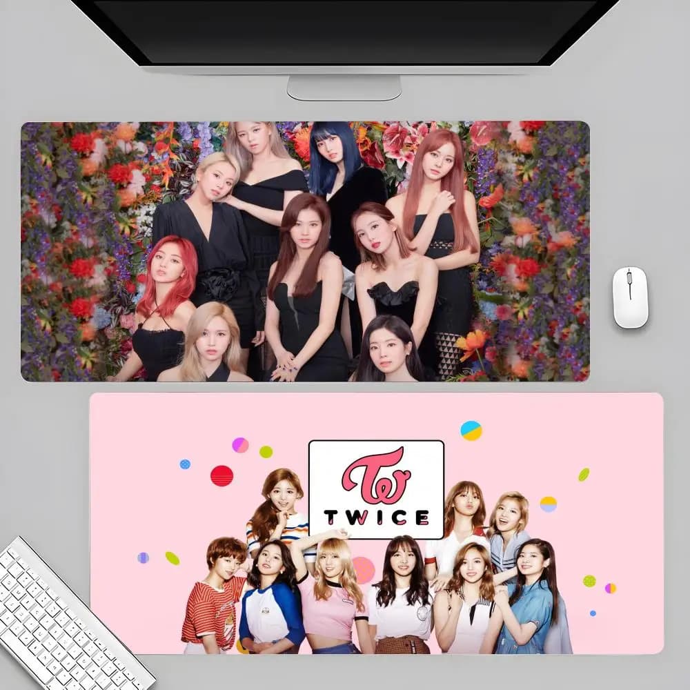 Mouse cap Kpop Twice Kawai 80x40 cm XL Lockedge Office computer desk mat Table keyboard Floral mat for big mouse