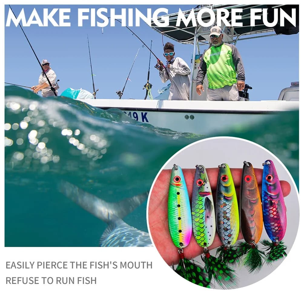 Vibrazione Affondamento Cucchiaio Richiamo di Pesca Maschere 19g 72cm In Lega di Zinco Vib Artificiale Esche Dure Paillettes Con Esche Da Pesca 3D Affronta