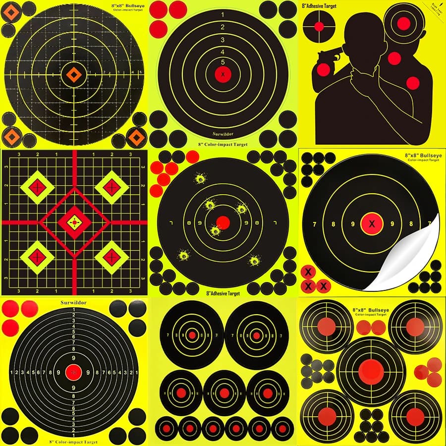 20 Pcs 8inch Splatter Target Stickers Color Changing Reactive Self-Adhesive Shooting Target Paper for Archery Arrow Practice