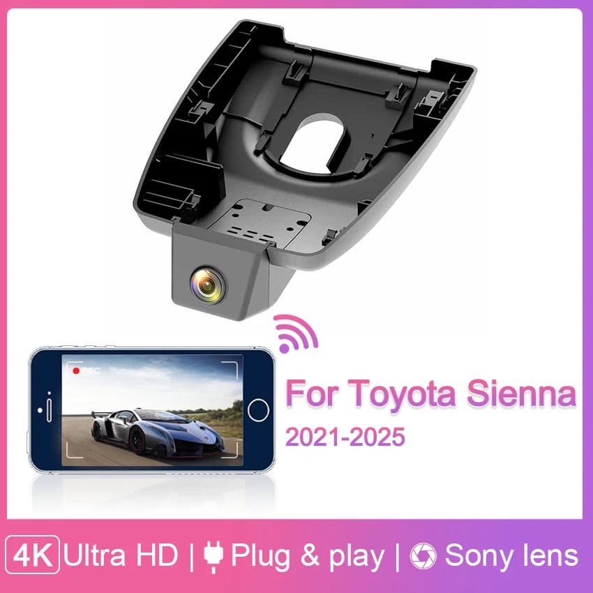 For Toyota Sienna (XL40) 2025 2024 2023 2022 2021 Dash Cam Front and Rear Wifi Car DVR Camera Sienna Plug and Play
