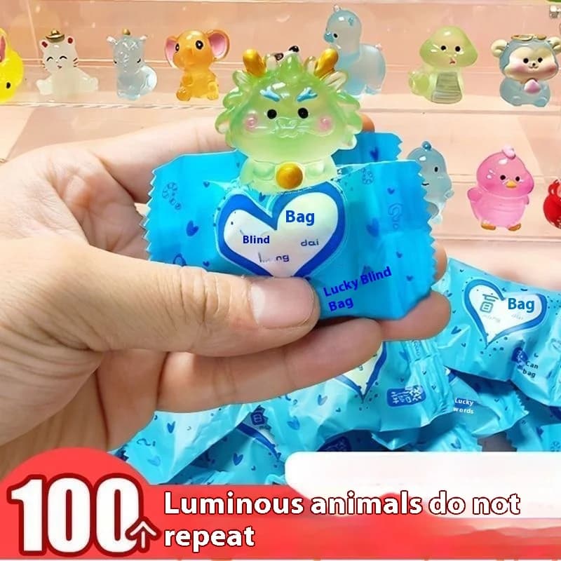 100 Pieces Mini Luminous Resin Models Blind Box, Small Ornaments for Home, Desk, Office, Decoration, Bag Surprise, Creative Gift for Celebrations and Birthdays