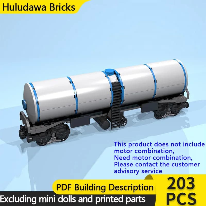 City Car Model MOC Building Bricks 8-Wheel Light Gray Tanker Wagon Modular Technology Children Holiday Gifts Assemble Toys Suit