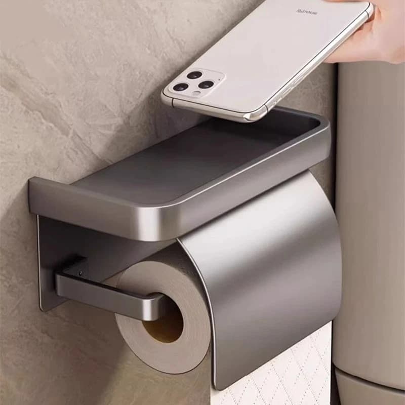 Portarotolo decorativo per bagno Portarotolo di carta igienica per bagno Scatola per fazzoletti impermeabile montata a parete Materiale in alluminio