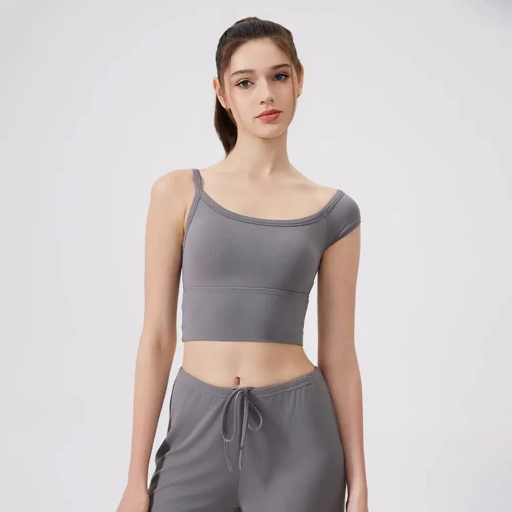 Refreshing sports bra with antibacterial belt and chest cushion Bra fiess racing shockproof vest
