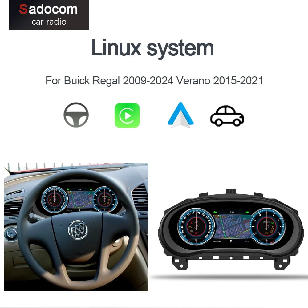 1920*720 12.3 "Cuscotto Strumento Auto Digital Cluster Cockpit Per Buick Regal 2009-2024 Verano 2015-2021 Tachimetro Dello Schermo
