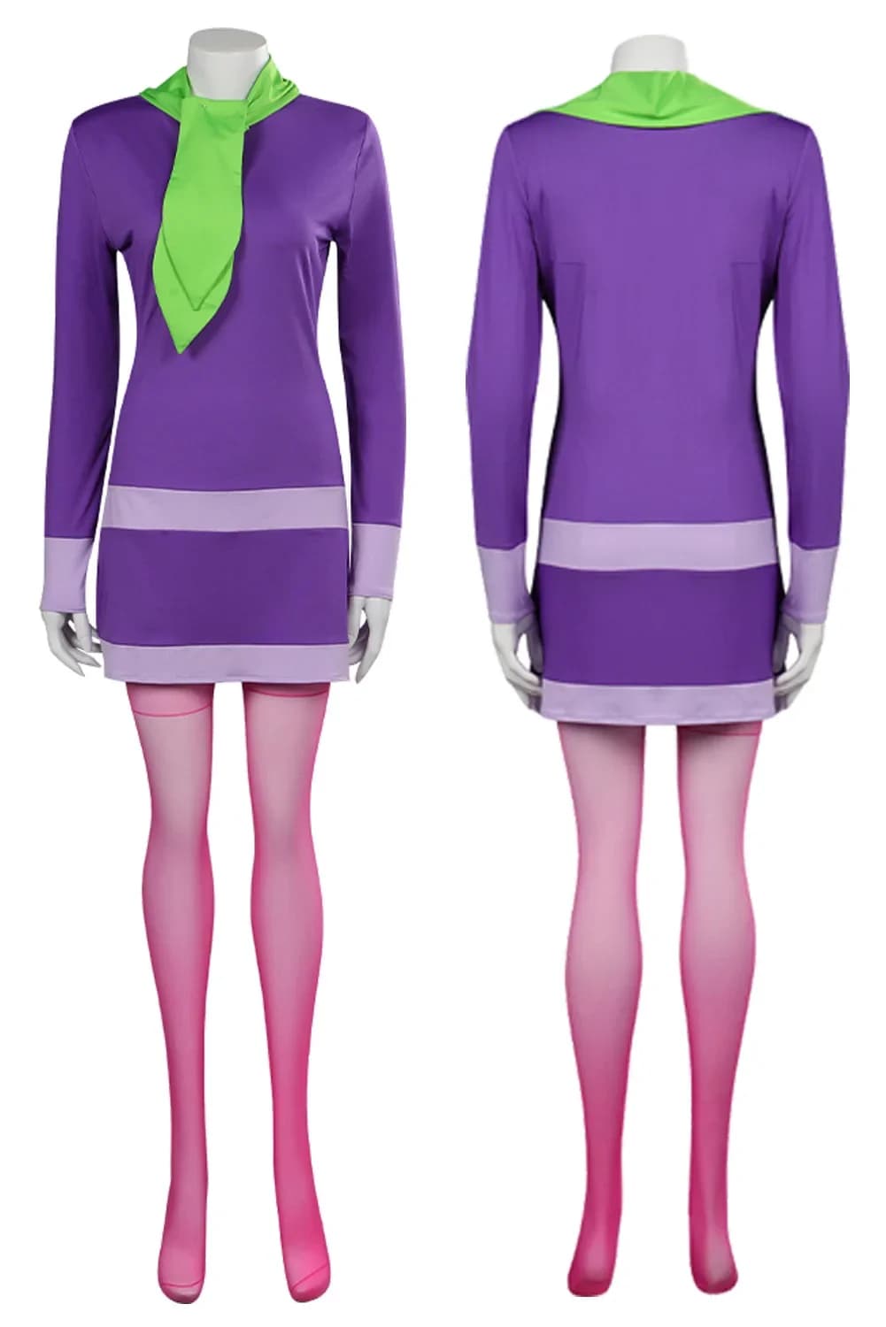 Costume Cosplay Daphne Blake all'Ingrosso, Set Vestito, Fascia per Capelli e Calze per Ragazze, Abbigliamento per Giochi di Ruolo, Halloween e Fantasy