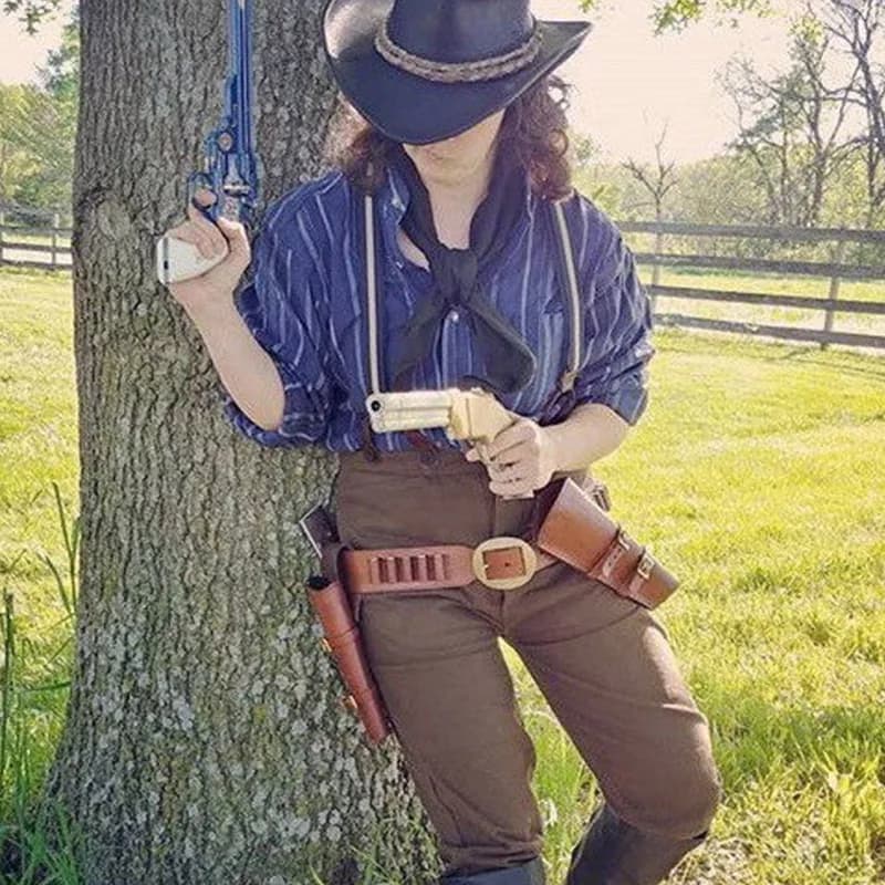 Cintura in Pelle per Cosplay di Arthur del Far West, Accessorio Vintage per Halloween