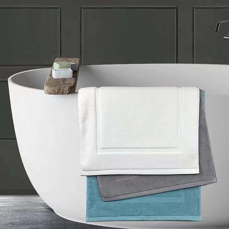 Asciugamano da pavimento bianco Addensare Jacquard SPA Tappetino da bagno Hotel Home Tappetini da bagno grigi 100% cotone antiscivolo Assorbimento d'acqua Asciugamano da bagno