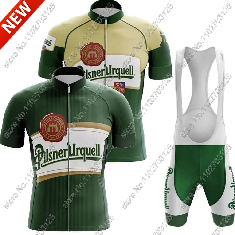 Drink Beer 2025 Cycling Jersey Set Green Clothing Road Bike Czech Shirts Suit Shorts with Bicycle Seats MTB Ropa Maillot