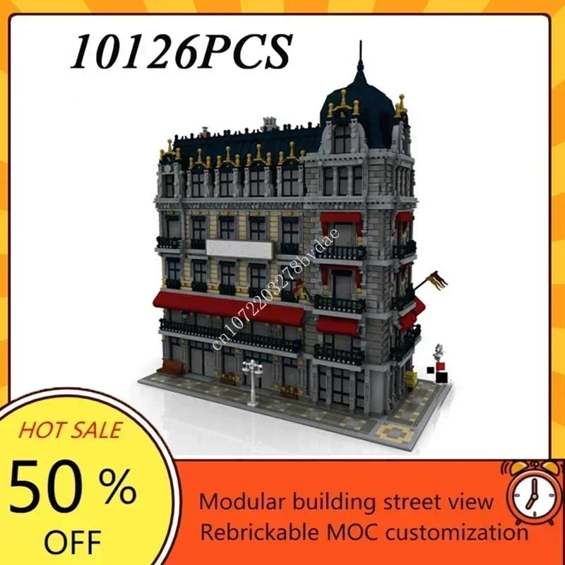 10126PCS Cafe Hotel Modulare MOC Creativo vista stradale Modello Puzzle personalizzati Architettura Educazione fai da te Modello di assemblaggio Giocattoli Regali