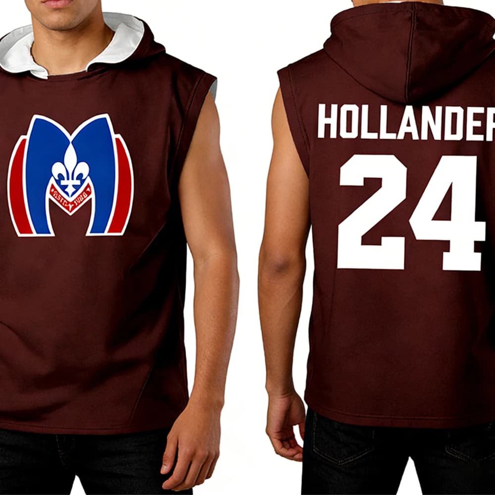 Hollander 24 Heated Rivalry Merch Felpa senza maniche con cappuccio da donna e da uomo, canotta sportiva unisex da palestra