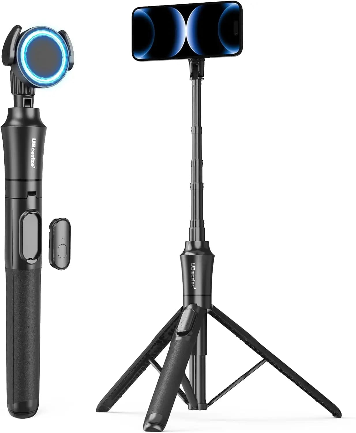 Treppiede magnetico per telefono da 72" con telecomando, supporto estensibile per iPhone 15-11 e Android, treppiede per selfie stick