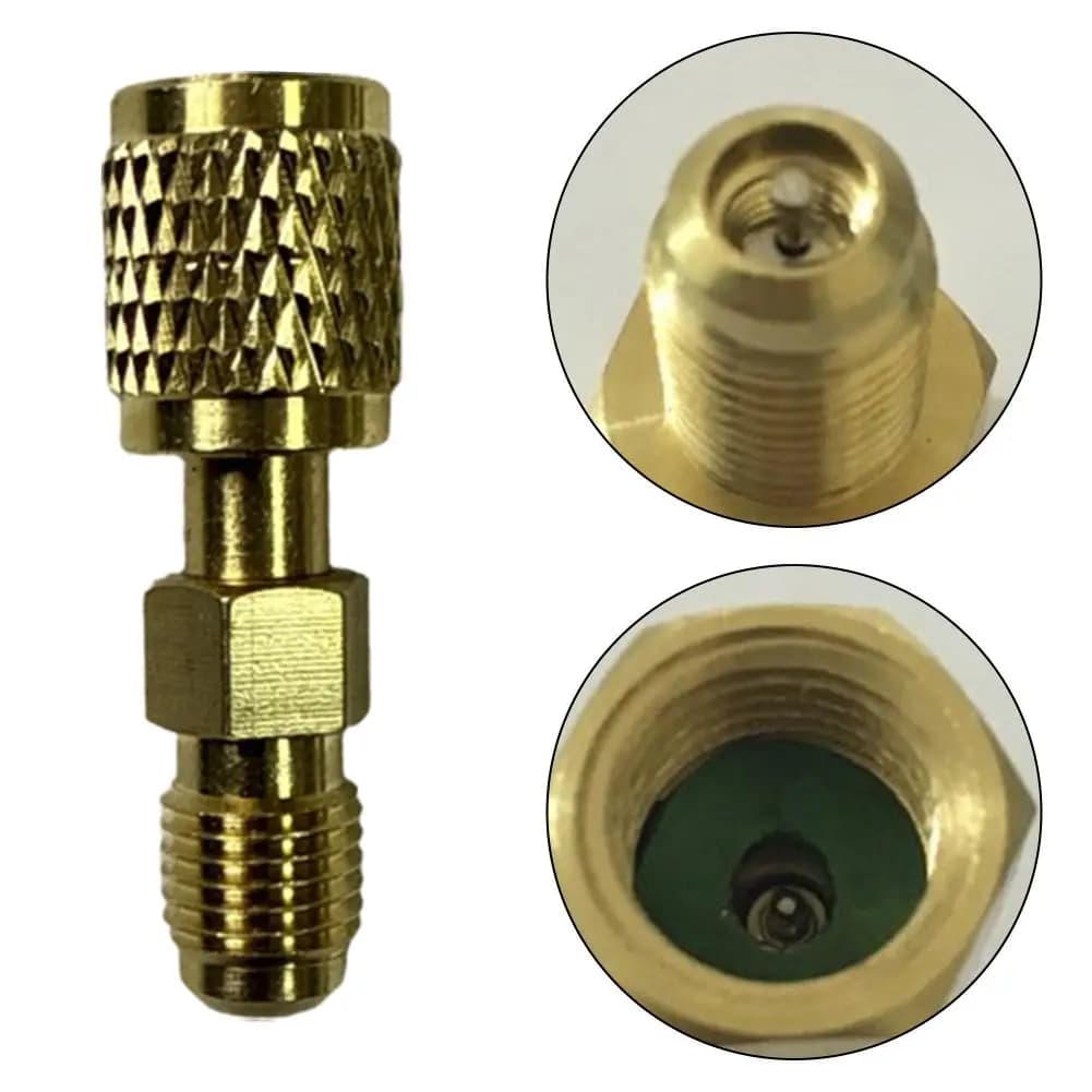 1/4" Female to 1/4" Male Reverse Thread Fitting for R32/R454B Mini Split Systems, Vacuum Pump & Gauge Hose Connector
