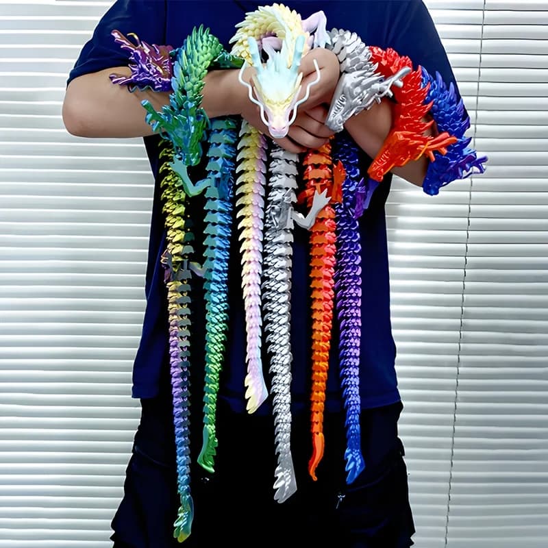 88 CM 3D Stampato Gemma Drago di Cristallo Agitarsi Giocattolo Girevole Drago Articolato Regalo per I Bambini con ADHD Perfetto per il Regalo di Compleanno