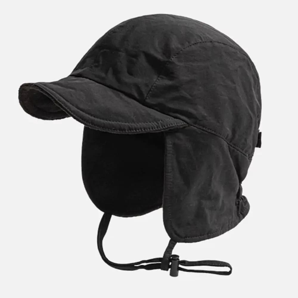 Cappello bomber retrò giapponese Cappello da pilota in velluto tinta unita antivento Protezione per le orecchie Berretto da ciclismo all'aperto con paraorecchie da sci