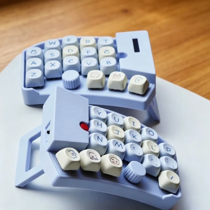 Wireless 3×5 Little Red Dot Split Keyboard with Knob Customization 3D Printing Ergonomic Design Mechanical Keyboard Supports Zmk