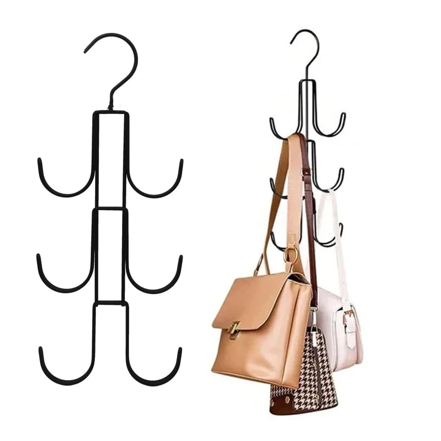 1/2Pack Purse Organizer for Closet, Purse Hanger Bag Holder Storage Rack, Metal Space Saving Hanger for Handbags Belts Clothes