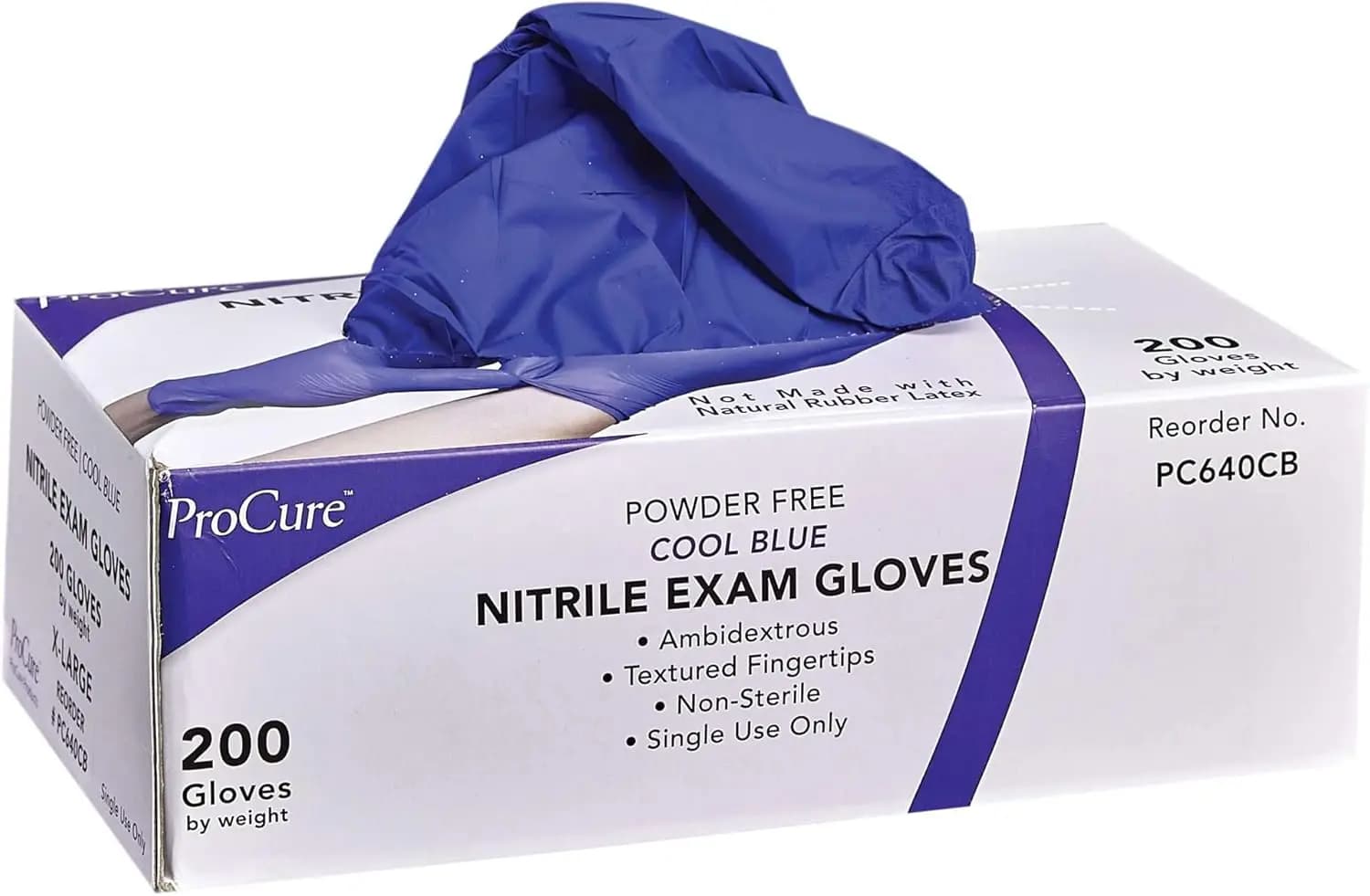 Guanti Monouso in Nitrile - Senza Lattice, Senza Polvere, Guanti per Esami Medici, Confezione da 200