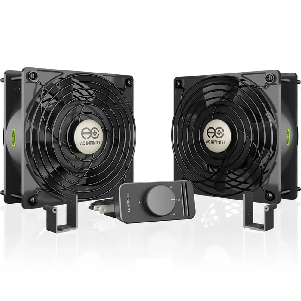 Ventilatore assiale S1238D, doppio ventilatore da 120 mm con regolatore di velocità, certificato UL, per porta, stanza, stanza, stufa a legna, camino, circolazione