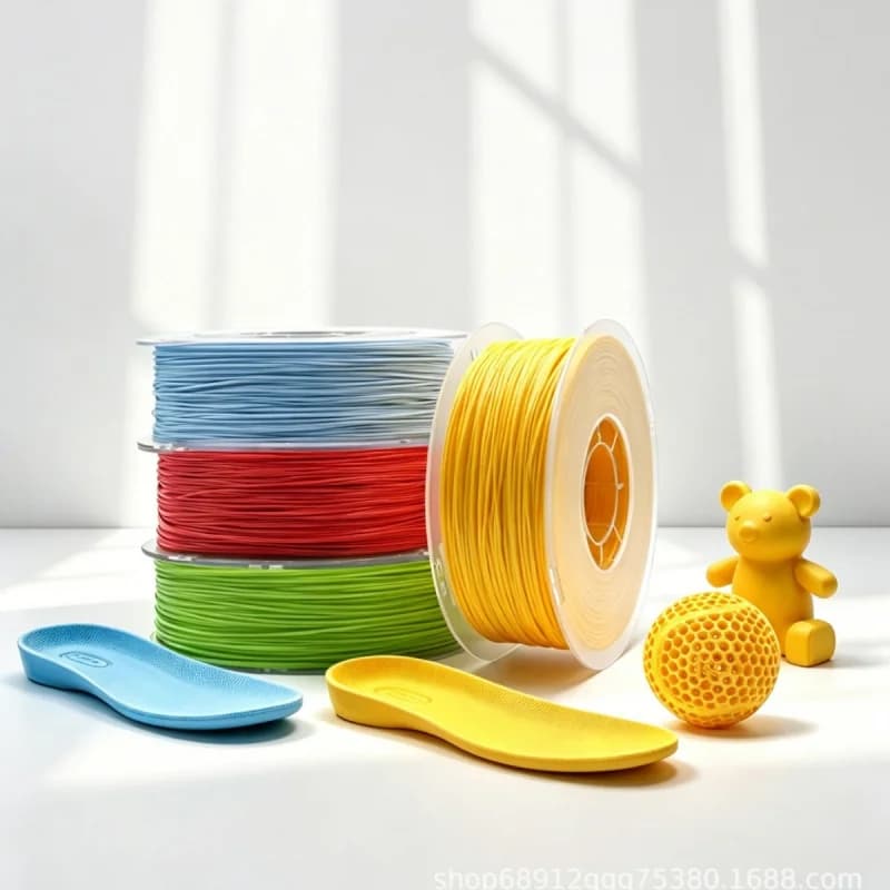 Matte Flexible TPU 3D Printer Filament, 80A/85A/90A/95A Hardness, 1KG Spool for Slipper Printing