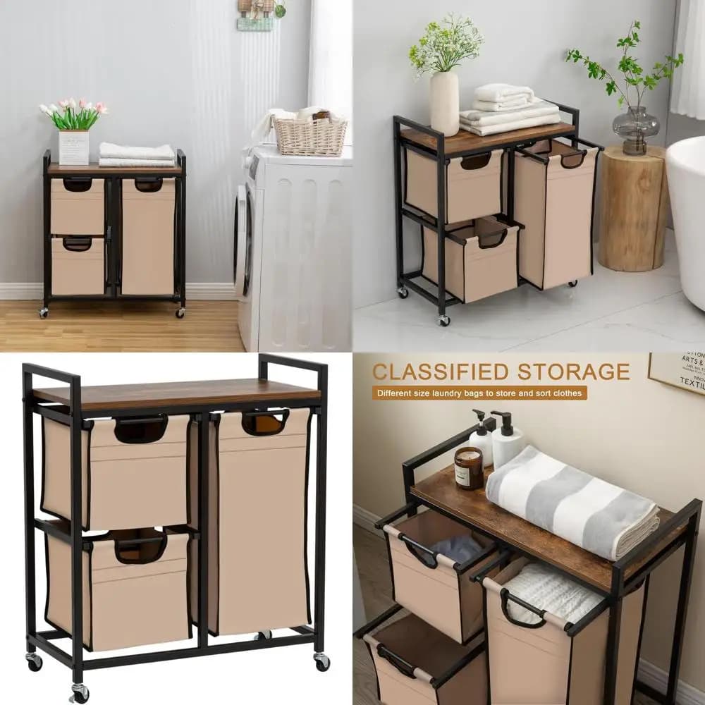 3-section whiteboard with sliding bags for separation and upper shelf