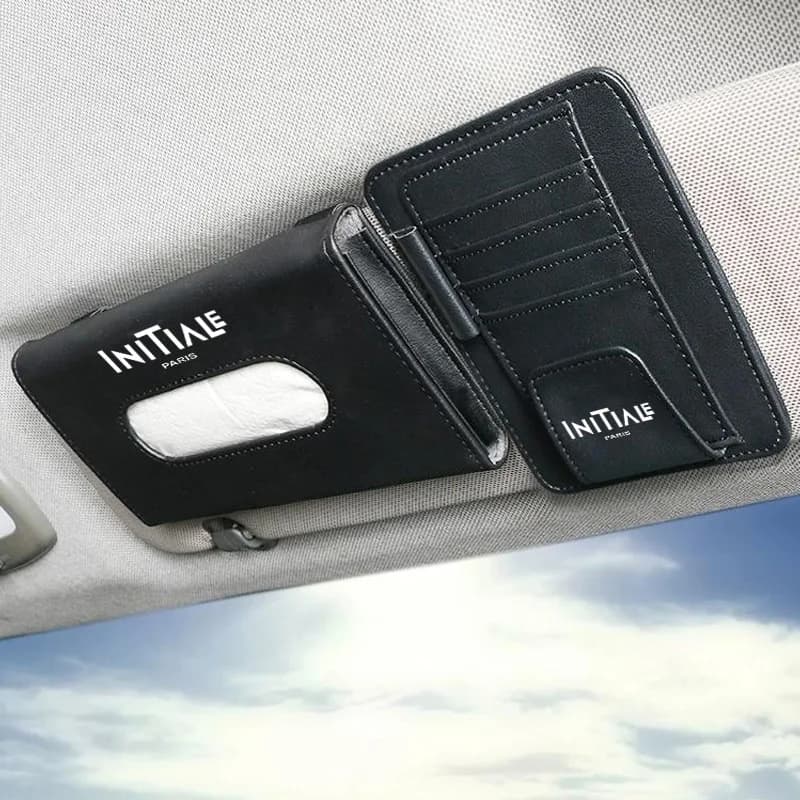 1Pcs Car Sun Visor Tissue Box And Car Sun Visor Organizer Multi-Pocke For Renault Initiale Paris Auto Interior accessories