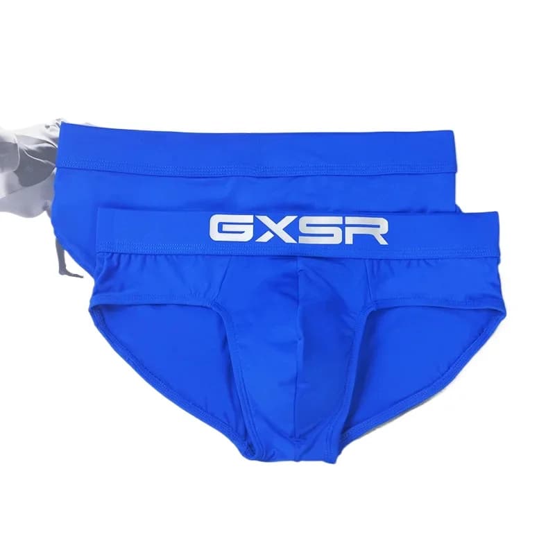 Men's GXSR Solid Color Silk Milk Silk Ice Waist Low Elastic Bag Breathable Comfortable and Adherent briefs
