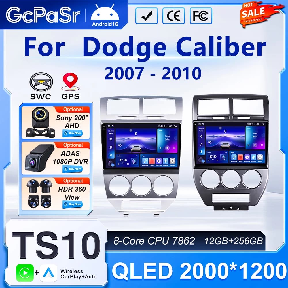 For Dodge Caliber 2007 - 2010 Android Car Radio Multimedia Video Player Stereo Head Unit Bluetooth Radio Samochodowe No 2din DVD
