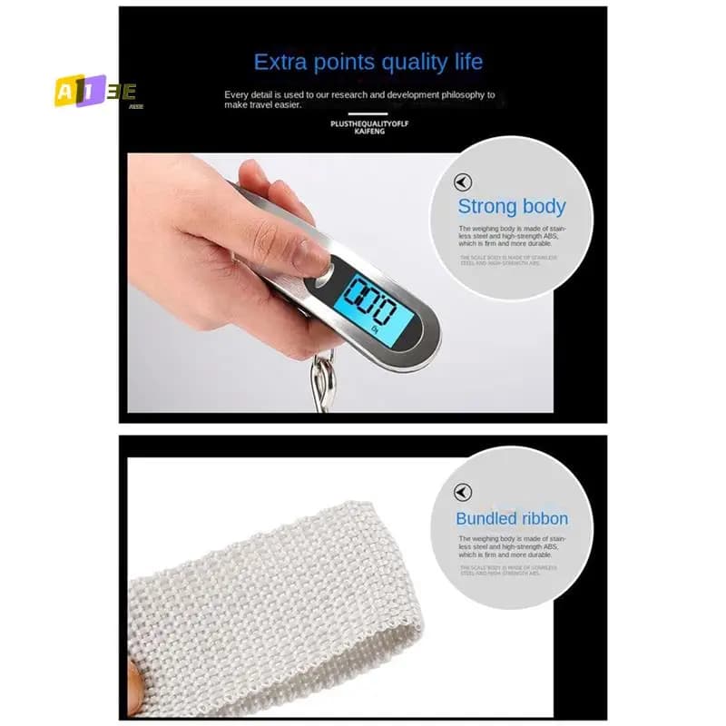 A13E-Bala elettronica per bagagli digitali in acciaio inossidabile Bilancia portatile per uso domestico Bilancia da pesca con struttura sospesa da 50 kg