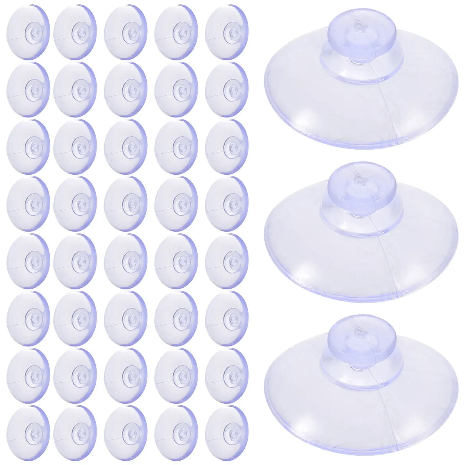 100Pcs Suction Cup Hooks Small Strong Suction Pads for Glass Table Tops Hanging Keys String Lights Reusable Kitchen Bathroom