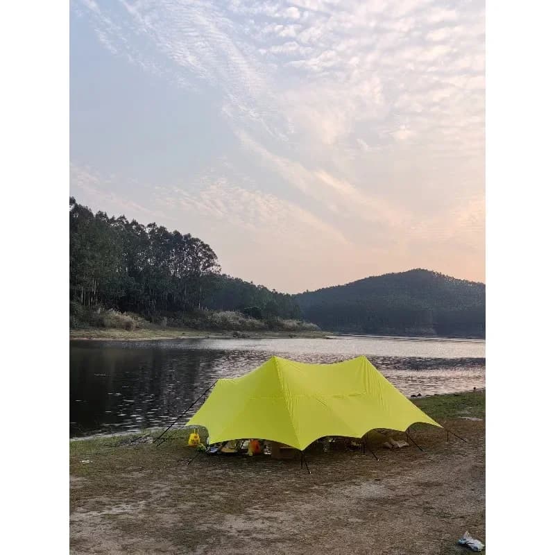 2026 Custom Logo Two-Peak Canopy Triple Layer High Space Camping Tent for 8 People Big Size Sun Shelte Poles Waterproof