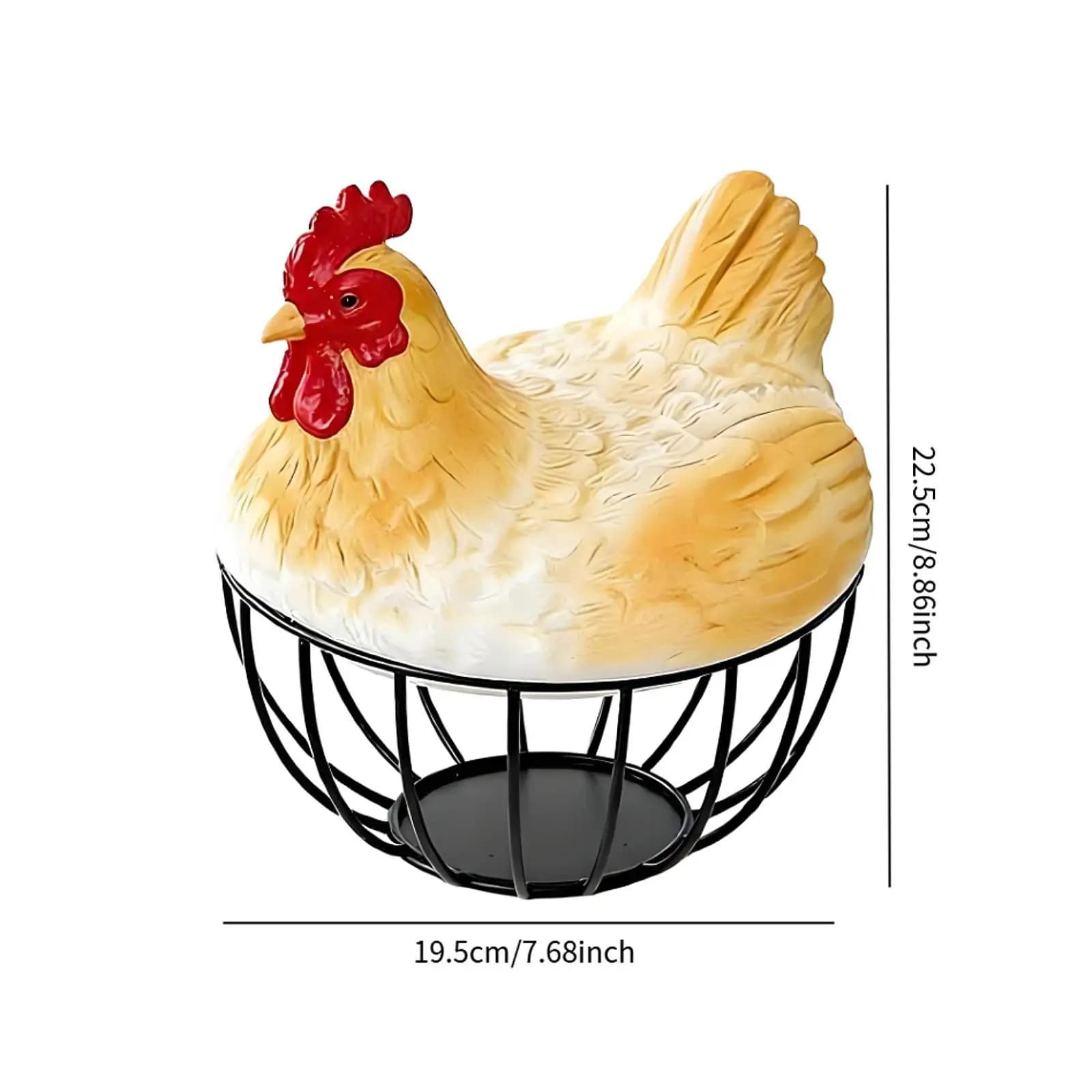 Cestino Rustico per Uova di Gallina in Filo Metallico, Contenitore Portauova per Organizzazione di Casa, Cucina e Dispensa