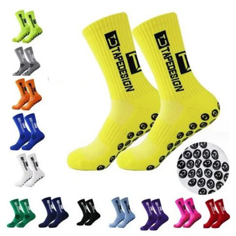 TAPEDESIGN New ANTI SLIP Football Socks Mid Calf Non-Slip Soccer Sport Cycling Sport Socks