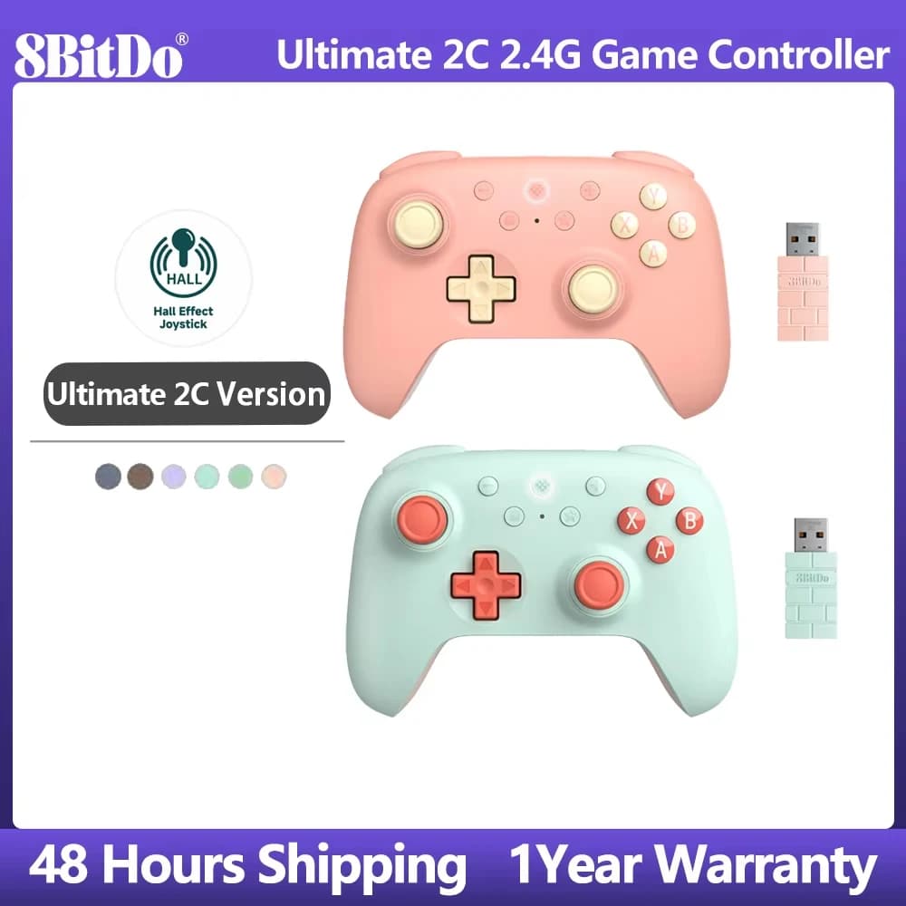 8BitDo Ultimate 2C Gamepad 2.4G wireless game controller with Hall effect for PC, Windows 10 11, Steam Deck, Raspberry Pi, Android