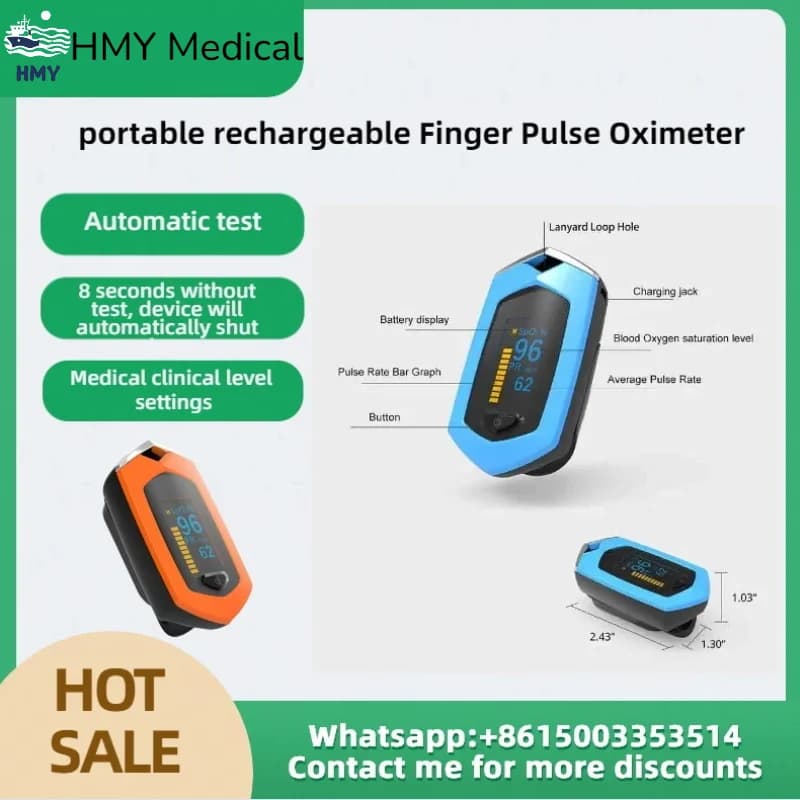 Professional 10-Pack Finger Pulse Oximeter - USB Rechargeable, OLED Display, Accurate SpO2 Monitor with Case
