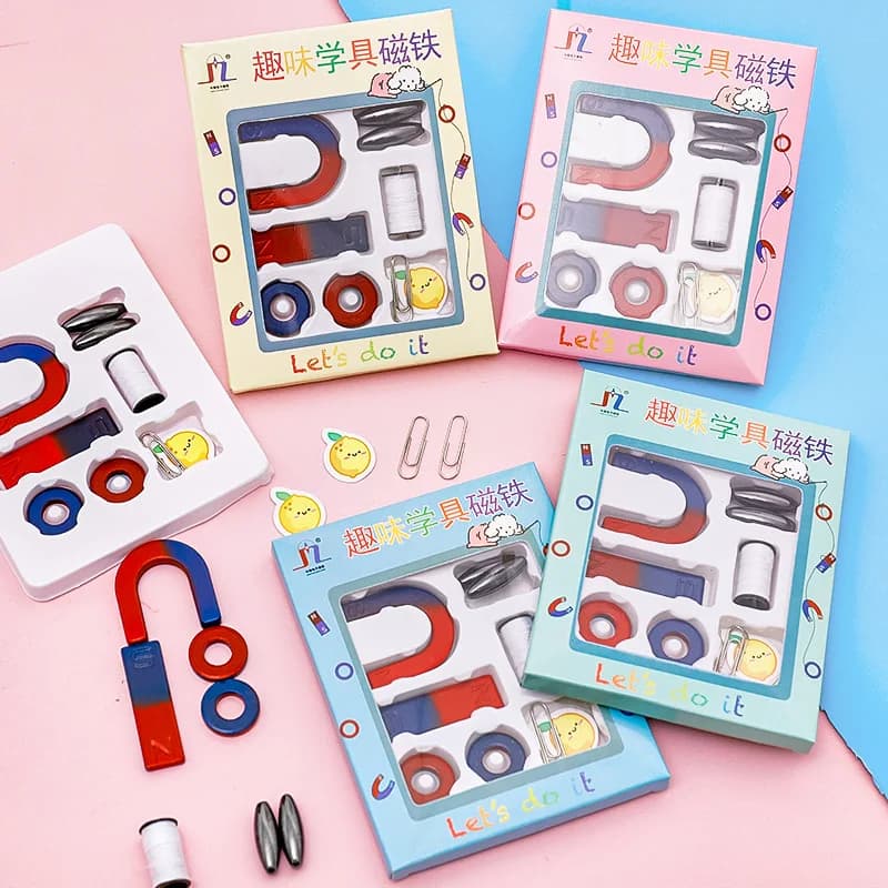 Kit di esperimenti scientifici di fisica per bambini, set di bussola magnetica a forma di U, giocattoli educativi per l'apprendimento della fisica, regalo di compleanno
