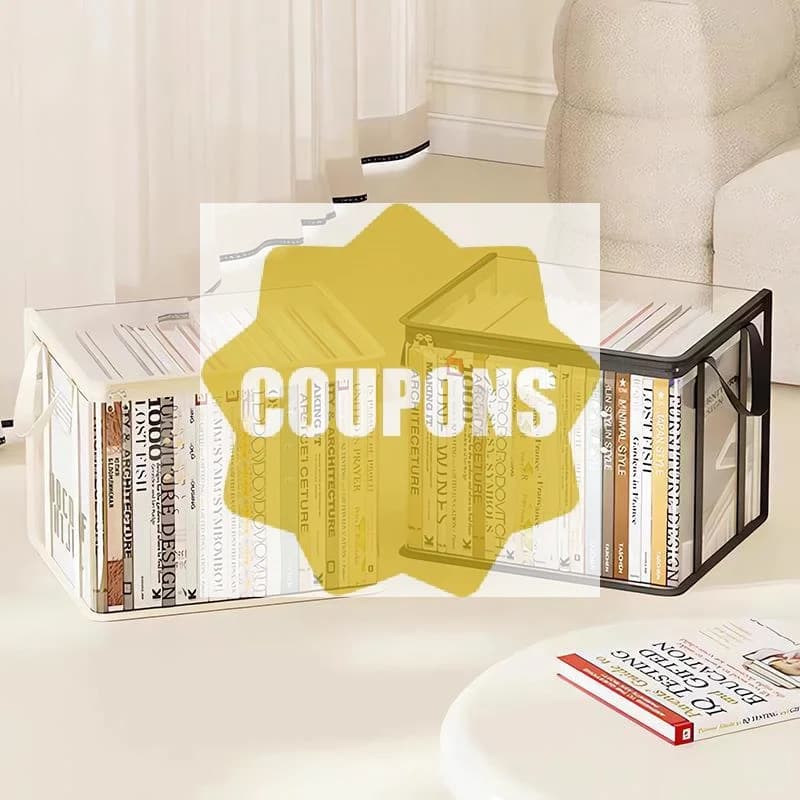 Clear Transparent Storage Box With Dustproof Lid And Portable Handles For Organizing Books Magazines Home Office Study