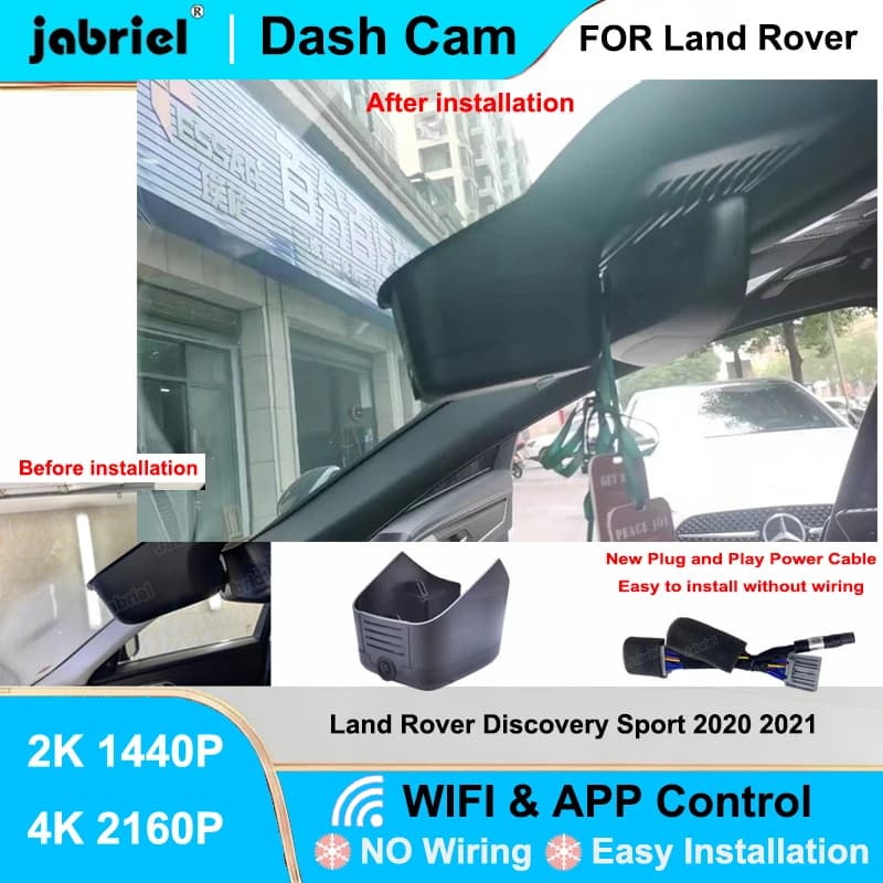 Jabrie for Land Rover Discovery Sport 2020 2021 2022 Dash Cam Front Camera and Back DVR 2K 4K Wifi Plug and Play Video Recorder