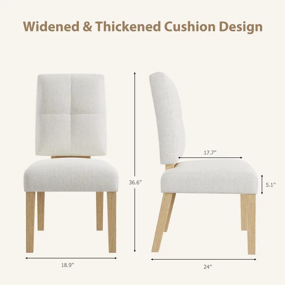Set di 4 sedie da pranzo, sedie da sala da pranzo con gambe in legno, cuscino effetto nuvola e struttura rinforzata per cucina e soggiorno