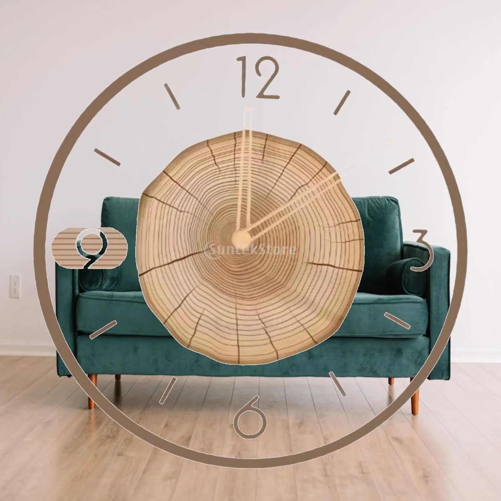 Wall Hanging Clock Stylish Creative Simple Timepiece Quiet Wall Ornament for Indoor Office Living Room Kids Room Home Decoration