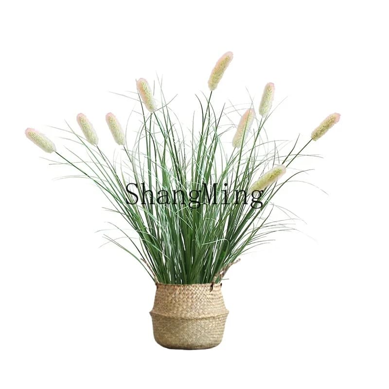 LXY plant simulated tail cat grass plant pot house in family showcase landscape