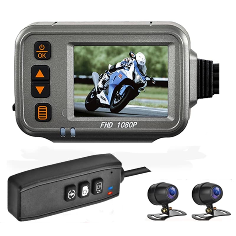 Hotselling Full HD 1080P 2 inch waterproof Dash Cam motor recorder double lens motorcycle DVR with GPS WiFi for cars vehicles