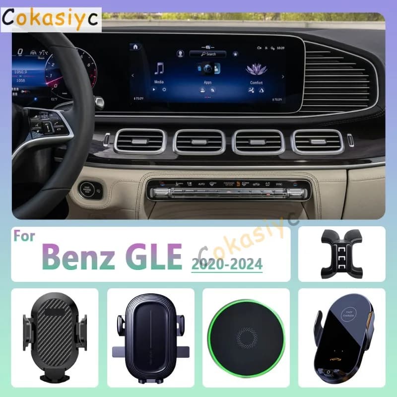 For Mercedes Benz GLE W167 2020-2024 Car Phone Holder Wireless Charging Magnetic Phone Holder Car Magsafe Support Accessories