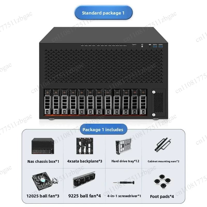 Hot Swap Server Chassis ITX MATX ATX 12-Bay Enterprise NAS Case Support A TX PSU Modular Storage