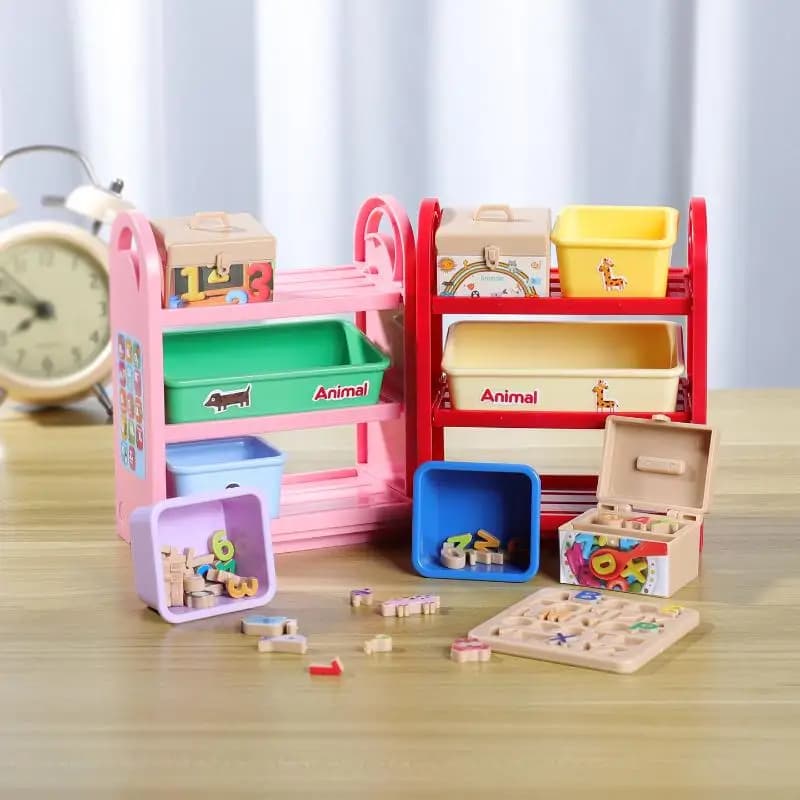 1 Set 1/6 Casa delle bambole in miniatura Educazione precoce Alfabeto inglese Puzzle Scaffale di stoccaggio a 3 strati Modello Decorazione della scena della casa delle bambole Giocattolo