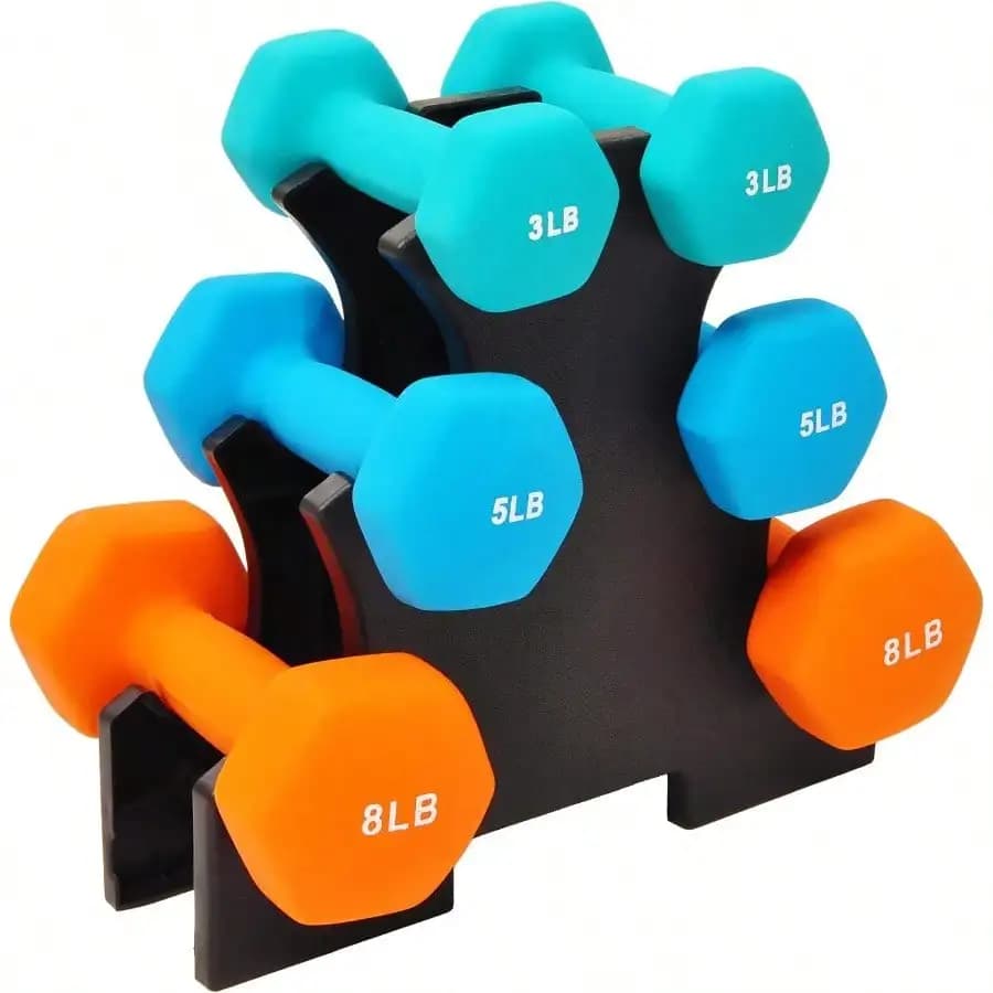 Set di manubri regolabili con piastre di peso in ghisa e impugnature ergonomiche antiscivolo per allenamenti di tutto il corpo, staccabili.