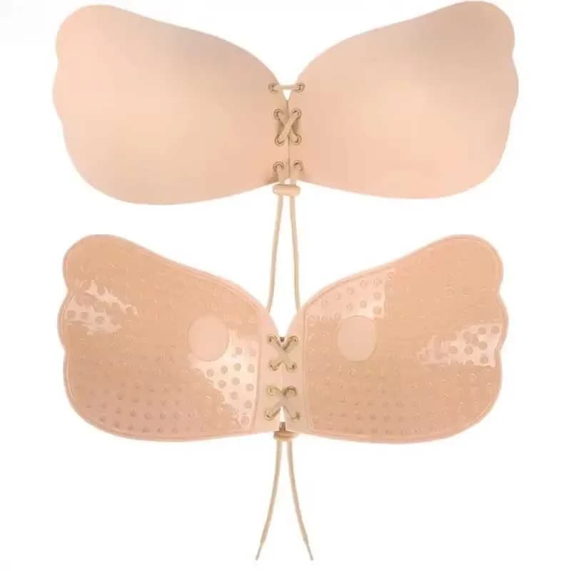 Invisible bra with breast patch collected with pull rope with underwear for wedding dress with protruding breast patch