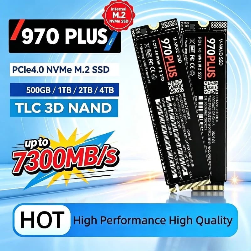 Original 970 PLUS 7300MB/s Internal M.2 NVMe SSD PCIe Gen4.0 X4 TLC 3D NAND 1TB 2TB 4TB 2280 Gaming Drive For PS5 PC Laptop