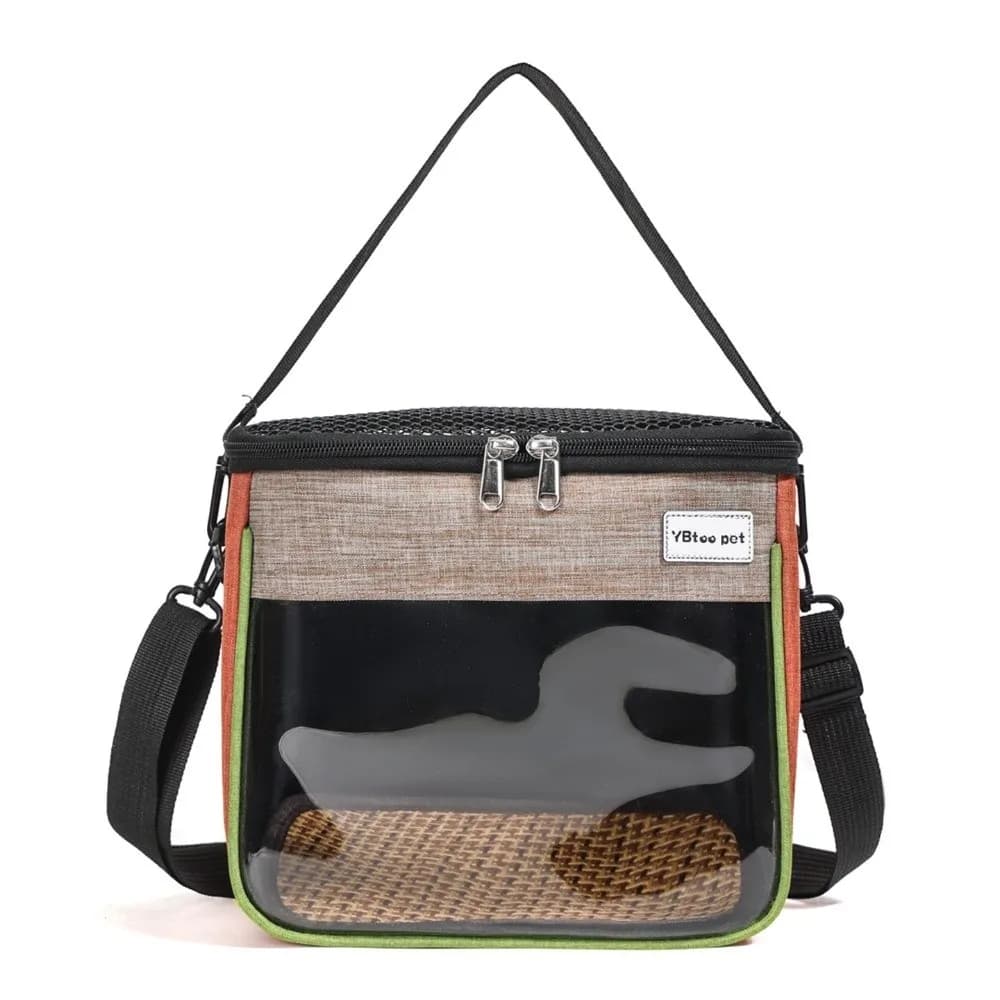 New Nylon Small Pet Carrier Bag Clear Window Top Opening Parrot Carrying Bag Breathable Mesh Pet Cage Handbag Travel Use