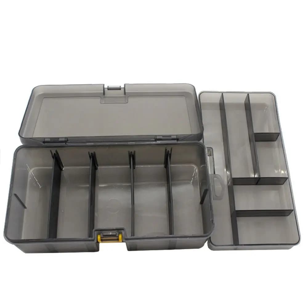 Double Layer Fishing Equipment Box Plastic Case with Tipable Lid Esca Hook Case Portable Transparent Esche Container